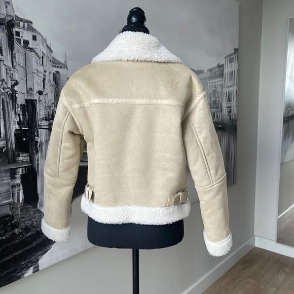 ZARA DOUBLE-FACED CROPPED JACKET SAND ZARA - Picture 12 of 15